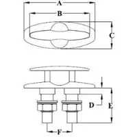 Talamex Narrow Flush Cleat Zilver 132 x 38 mm
