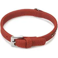 Beeztees leren halsband Buffalo Strass. Rood. 32 cm x 12 mm.