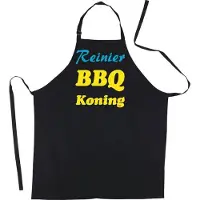 Kariban Mijncadeautje Luxe schort BBQ Koning met voornaam