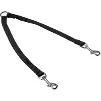 Adori Koppelstel Nylon Zwart - Duo hondenriem - M/L 33-50x2.0 Cm