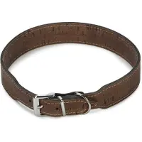 Beeztees leren halsband Cork. Bruin. 65 cm x 35 mm.