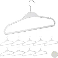Relaxdays kledinghanger 10 stuks - glitters - kledinghangers - kleerhangers - broekhangers zilver