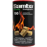Samba Bruine Aanmaakblokjes Openhaard - 100 stuks in Koker