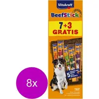 Vitakraft Beefsticks Voordeelverpakking - Hondensnacks - 8 x 10x12 g 7+3 stuks
