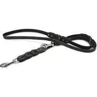 Beeztees leren dressuurlijn Connex. Zwart. 200 cm x 18 mm.
