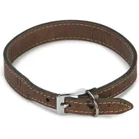 Beeztees leren halsband Cork. Bruin. 40 cm x 20 mm.