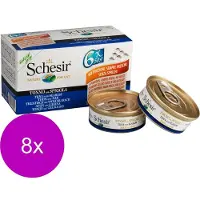 Schesir Kat Mp Blik Gelei 6x50 g - Kattenvoer - 8 x Tonijn&Baars
