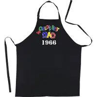 Kariban Mijncadeautje - Schort - World's Best Dad - geboortejaar -mooie en exclusieve keuken- of barbecueschort - 100% katoen - zwart