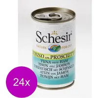 Schesir Kat Blik Gelei 140 g - Kattenvoer - 24 x Tonijn&Ham