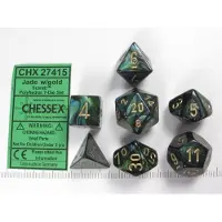 Chessex Scarab Jade/Gold Polydice (7)