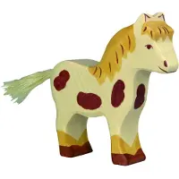 Gollnest & Kiesel Boerderij - Pony - 12X3X12Cm - Houten Figuur - Handgemaakt