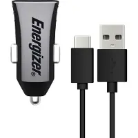 Energizer Autolader Dual Usb 12/24v 2 4a Met Usb-c Zwart