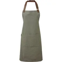 Premier Keukenschort PR144 / apron moss groen oxford katoen / restaurant schort / Horeca kleding