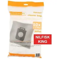 123schoon Nilfisk 1470286500 King microvezel stofzuigerzakken 10 zakken + 1 filter (huismerk)