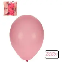 Partyxplosion Ballonnen helium 200x babyrose - Ballon helium lucht festival verjaardag feest geboorte baby shower roze