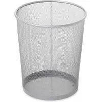 Multi round black waste bin made of steel 19 liters