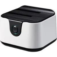 TooQ Dual-dockingstation TQDS-802BW voor 2.5"-3.5" HDD SATA, USB 3.0, wit/zwart