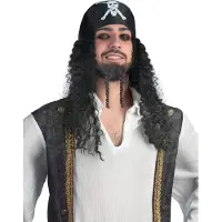 Vegaoo - Piratenpruik met bandana voor mannen - Zwart - One Size