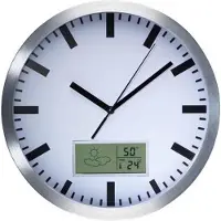 Velleman Wandklok - Analoog - Thermometer, Hygrometer en LCD display - 1x AA-ba