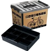 Sunware - Q-line fietsbox met inzet 22L zwart - 40 x 30 x 26 cm