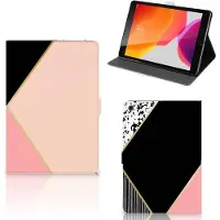B2Ctelecom iPad 10.2 2019 | iPad 10.2 2020 | 10.2 2021 Tablet Beschermhoes Zwart Roze Vormen