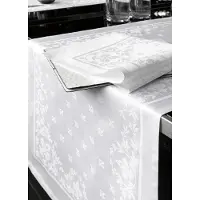 De Witte Lietaer Lilium Tafelkleed 160 x 260 cm - damast katoen/wit