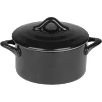 COSY&TRENDY Cosy & Trendy Black Ovenschotel Met Deksel - Rond - 0L2 - Ø 10 cm x 5 cm