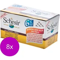 Schesir Kat Mp Blik Gekookt 6x50 g - Kattenvoer - 8 x Kip&Rijst