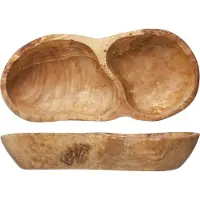 COSY&TRENDY ANTIPASTI BORD 2 SECTIES OLIJFHOUTL22-26CM X B12-18CM X H5CM