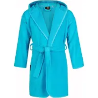 Badrock Kinderbadjas blauw aqua - capuchon badjas kind - katoenen badjas kind - 0/12 mnd