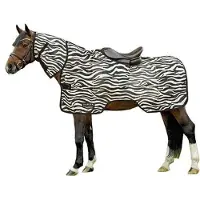 HKM Vliegenuitrijdeken -Zebra- wit/zwart 215