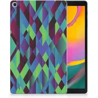 B2Ctelecom Back Cover voor Samsung Galaxy Tab A 10.1 (2019) Back Cover Abstract Green Blue