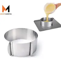 Assorti Verstelbare bakvorm / taartvorm / cakevorm / cupcakevorm - van 6 tot 10 cm - roestvrij staal