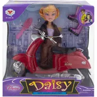 Playtime Meisjespop + scooter rood en toebehoren
