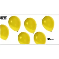 Thema party 200x Kwaliteitsballon metallic geel 36cm