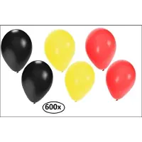 Themaparty 600x Ballonnen zwart/geel/rood