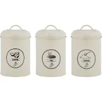 Esschert Design Voorraadblik thee, koffie en suiker - set van 3 stuks