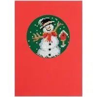 Vervaco borduurpakket 12.102 kerstkaart, sneeuwman (incl. p.p. kaart en enveloppe)