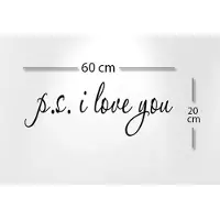 WT trading Muursticker - Zwart - P.s. I love you