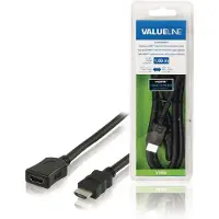 Valueline High Speed HDMI kabel met Ethernet HDMI-Connector - HDMI Female 1.00 m Zwart