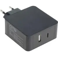 OTB Thuislader met 1 USB-C PD en 1 USB-A poort - 30W / zwart