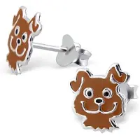 Montebello Princess by Montebello Kinderoorbellen Willy Brown - Meisjes - 925 Zilver - Epoxy - Hond