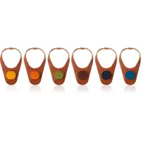 VacuVin Glasmarkers Vacu Vin Bottle Marker & Stopper Leather (6-delig)