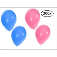 Partyxplosion Ballonnen helium 200x blauw en roze