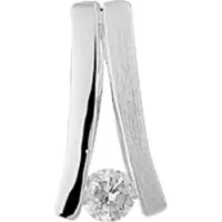 Trendjuwelier huiscollectie Hanger Zilver gerhodineerd Zirkonia Poli/mat 13 x 6,5 mm