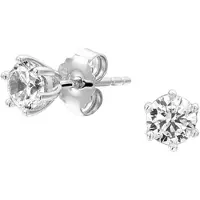 The Jewelry Collection Oorknoppen Zirkonia - Zilver Gerhodineerd