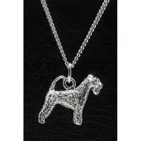 MOOYE ® - Collectie Zilveren Irish blue terrier met staart ketting hanger - groot