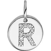 The Jewelry Collection Bedel Letter R Zirkonia - Zilver