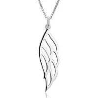 Montebello Ketting Lens - 925 Zilver Gerhodineerd - Vleugel - 10x35mm - 45cm
