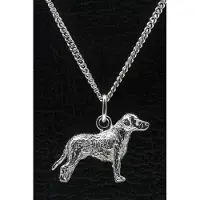 MOOYE ® - Collectie Zilveren Curly coated retriever ketting hanger - groot